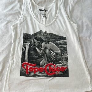 White tank top with Topochico graphic